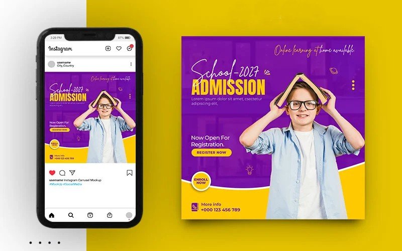 Collage of social media posts & branding